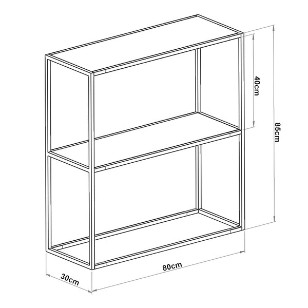 Konzolasztal alsó polccal Konnevesi 85x80x30 cm különböző anyagok és színek [en.casa] 