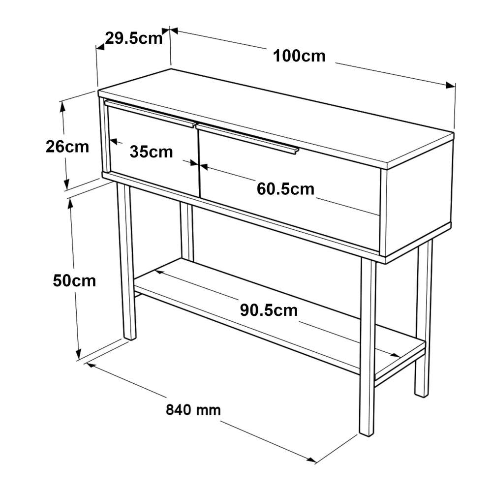 Konzolasztal Vesanto 100x30x76 cm [en.casa]