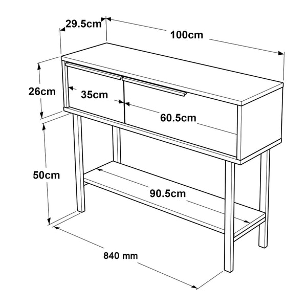 Konzolasztal Vesanto 100x30x76 cm [en.casa]