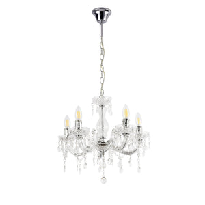 Csillár Weimar 5x E14 Ø35 x 145 cm kristály/fehér lux.pro - premiumXL