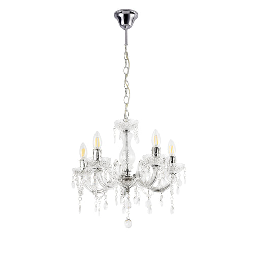 Csillár Weimar 5x E14 Ø35 x 145 cm kristály/fehér lux.pro - premiumXL