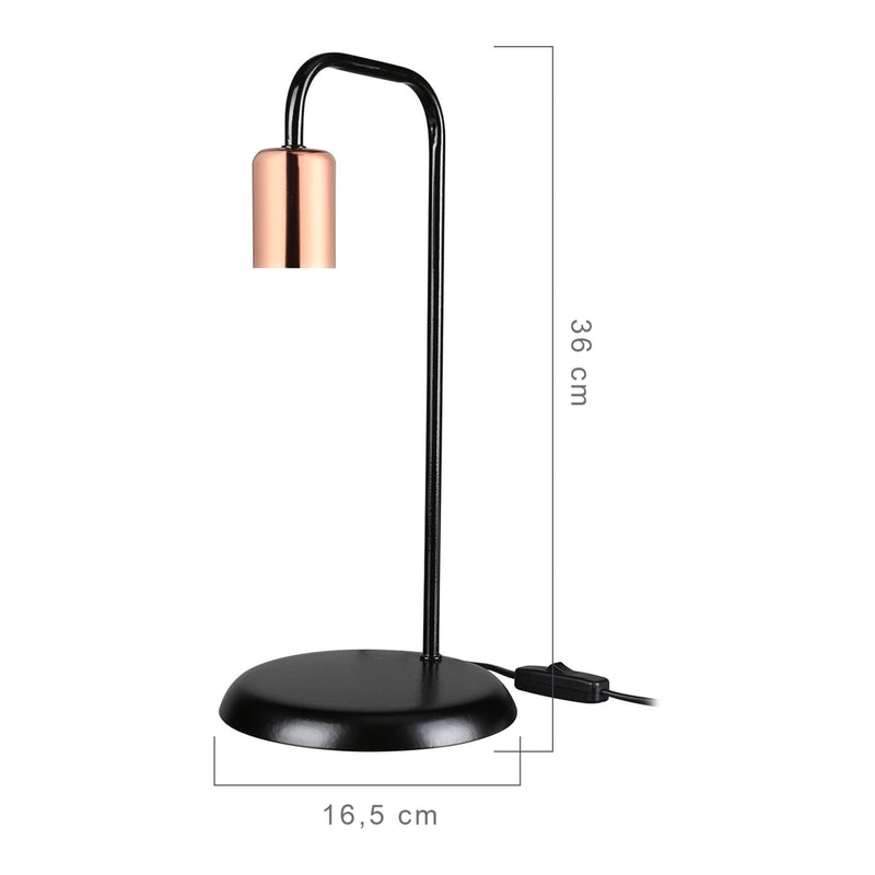 Méretrajz Lancaster E27 asztali lámpa fém [lux.pro]