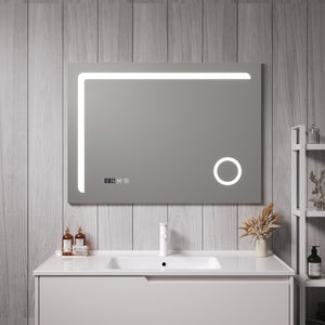 LED - fürdőszobai tükör Chambave ezüstszínű, különböző méretekben [pro.tec] - premiumXL