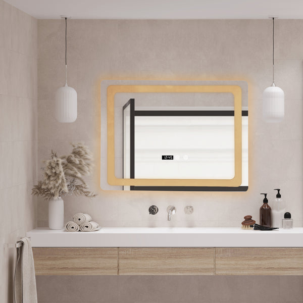 LED-es fürdőszobai tükör Casoli ezüst kerettel több méretben [pro.tec]
