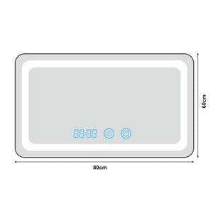 LED-es fürdőszobai tükör Casoli ezüst kerettel több méretben [pro.tec]