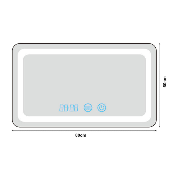 LED-es fürdőszobai tükör Casoli ezüst kerettel több méretben [pro.tec]