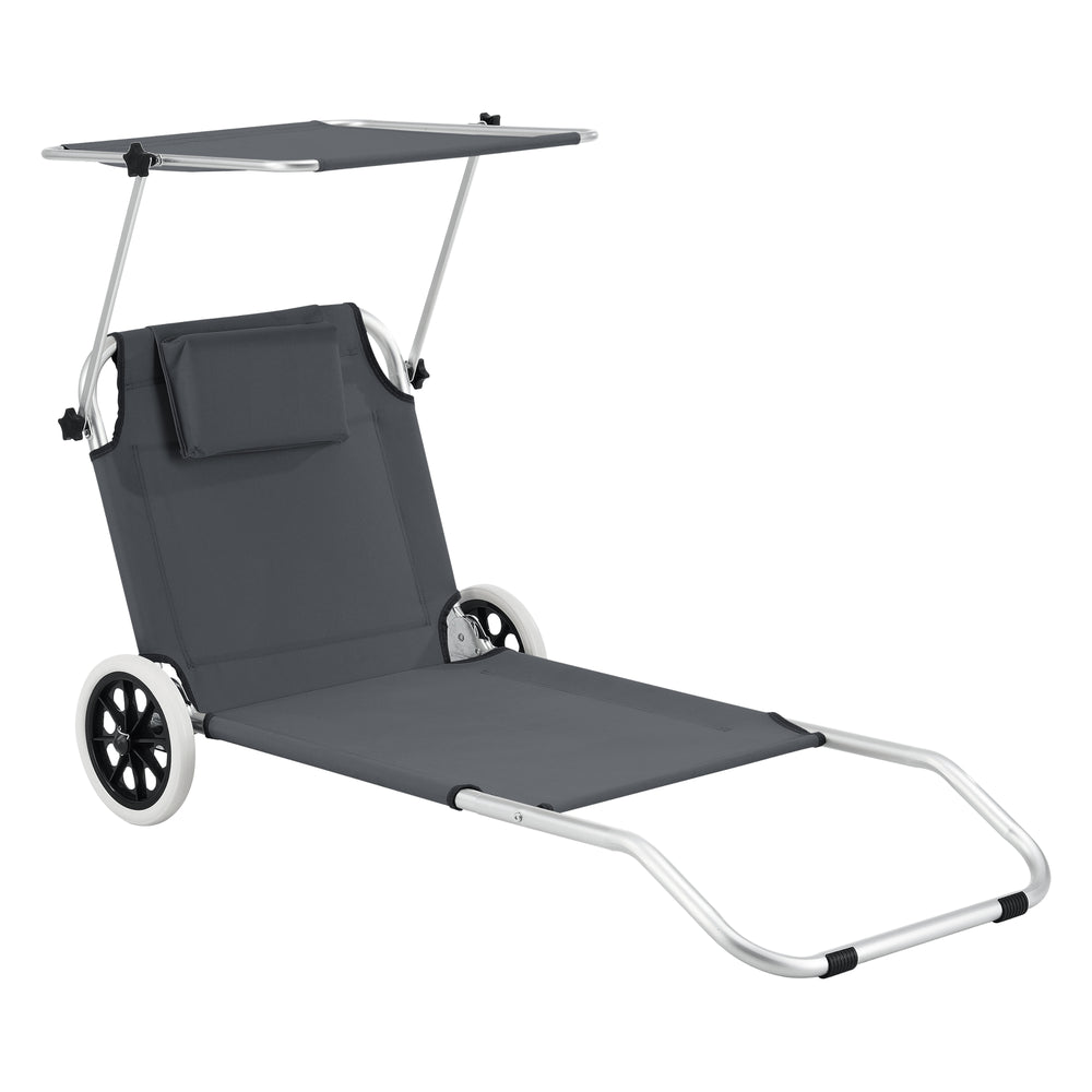 Lazkano napozóágy kerekekkel en.casa - premiumXL