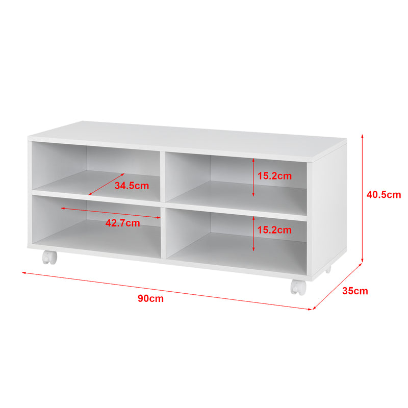 Méretrajz Gurulós polcos szekrény Gränne WM 90 x 35 x 40,5 cm több színben [en.casa]
