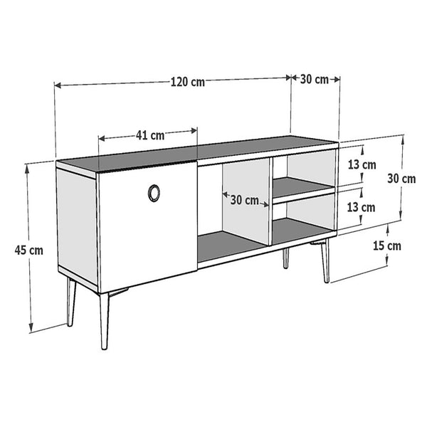 TV-asztal Nannestad 45x120x30 cm különböző színekben [en.casa]