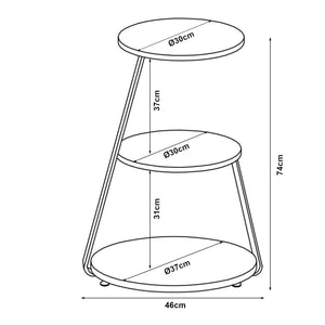 Sipoo 74x46x37cm méretű asztal [en.casa]