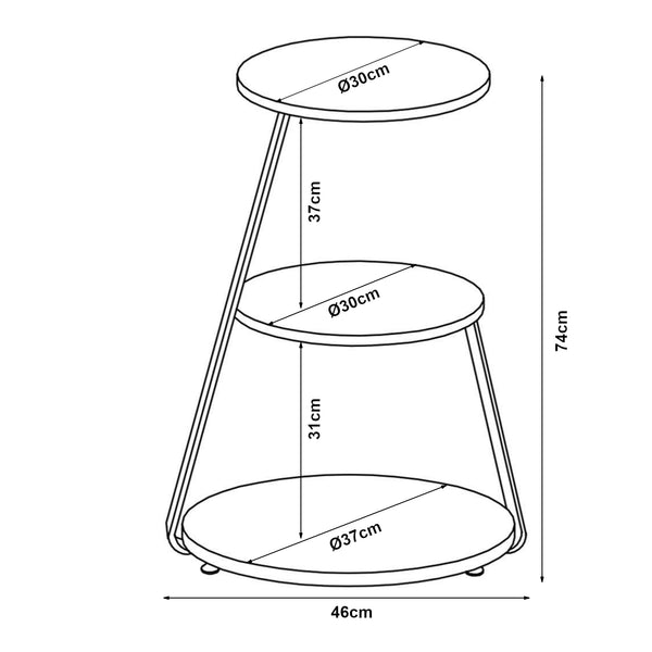 Sipoo 74x46x37cm méretű asztal [en.casa]