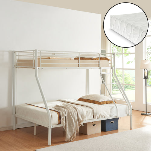 Fém - emeletes ágy Sortland 200x140/90 cm matracokkal [neu.haus] - premiumXL