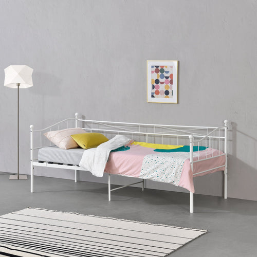 Fém ágykeret ágyráccsal Arjeplog 90x200 cm [en.casa]