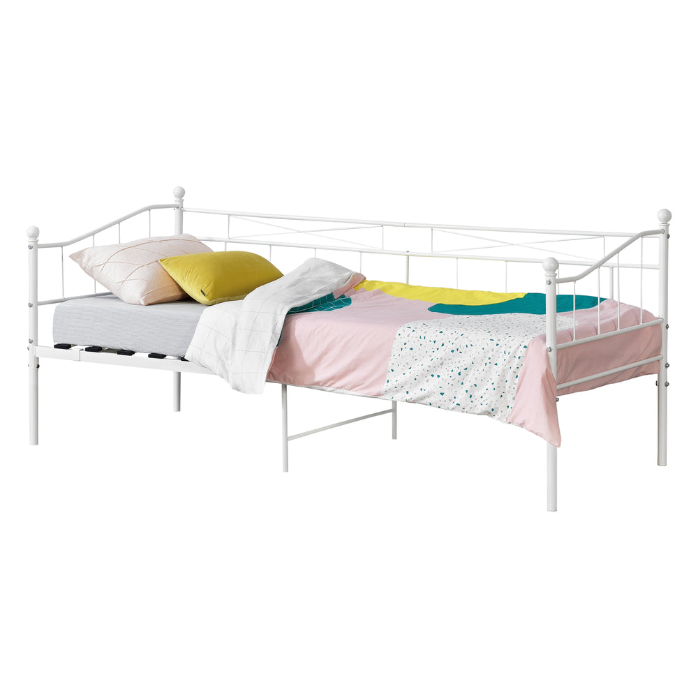 Fém ágy Arjeplog 90x200 cm-ig 150 kg-ig, különböző színekben en.casa - premiumXL