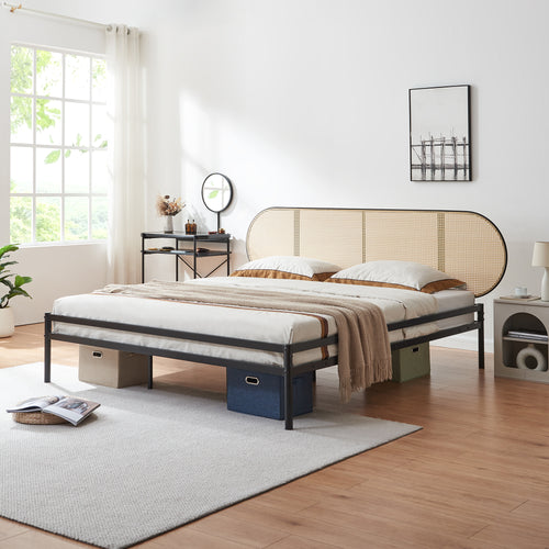 Fém ágy Linköping ovális fejrésszel [en.casa]