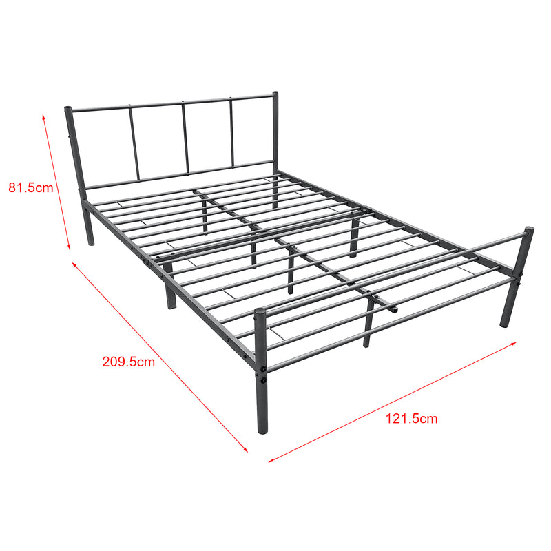 Méretrajz Fém ágykeret és ágyrács Laos matraccal [en.casa]