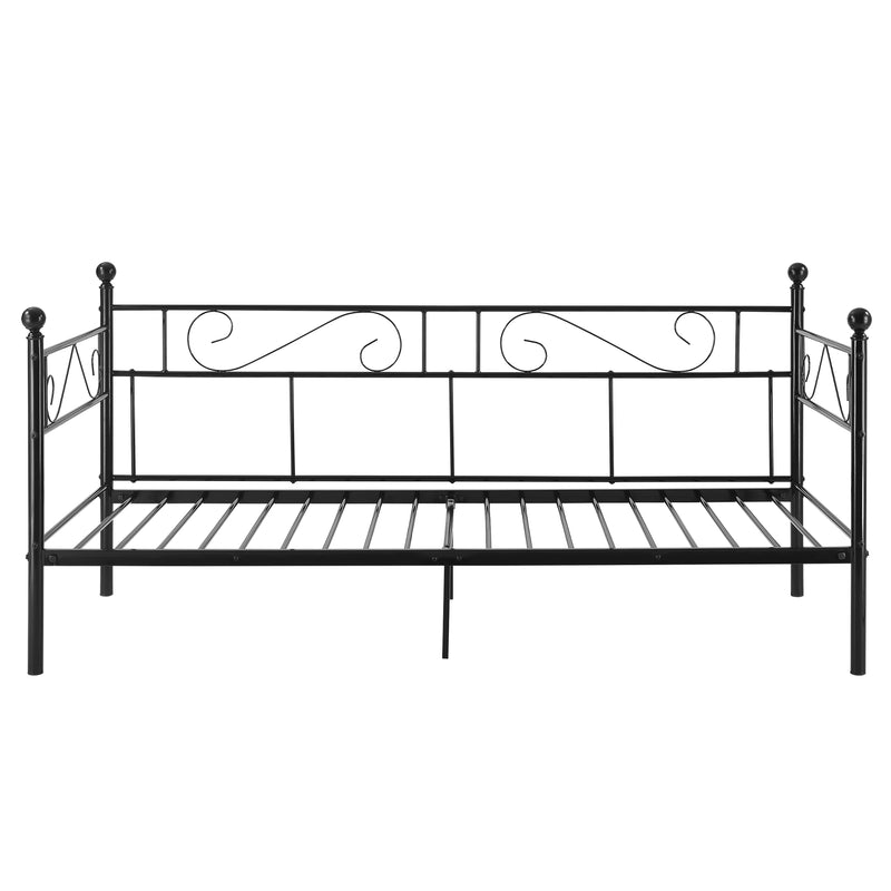 Méretrajz Fémkeretes heverő matraccal Granada 90x200 cm acél [en.casa]