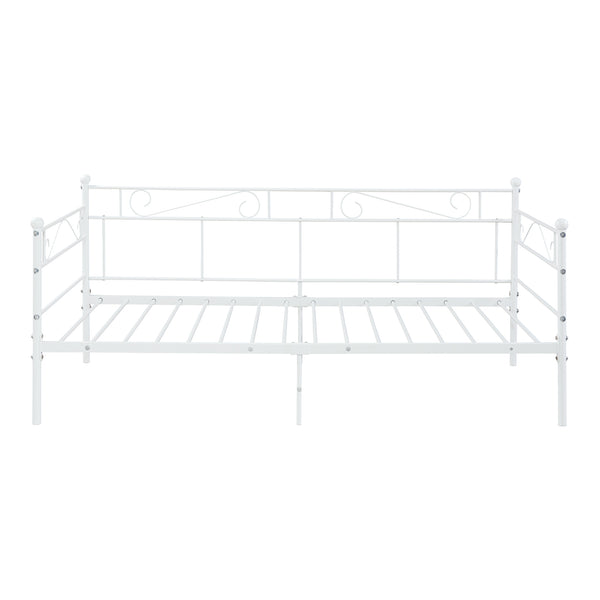 Fémkeretes heverő matraccal Granada 90x200 cm acél [en.casa]