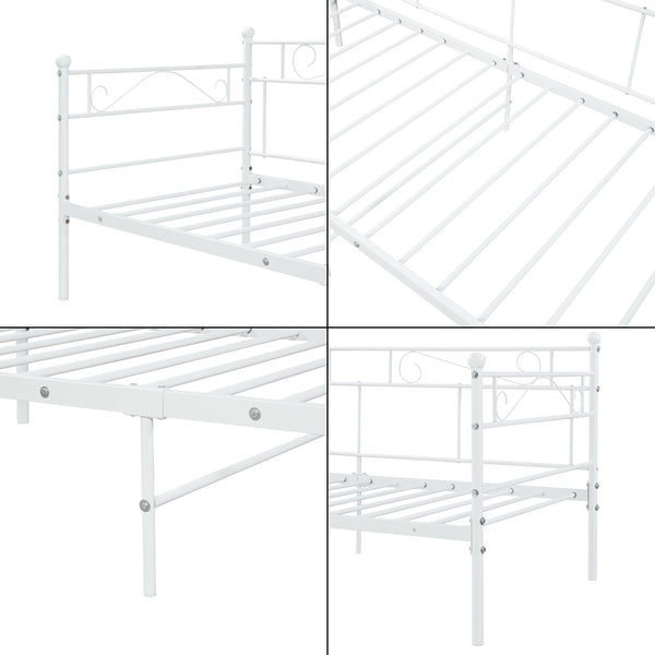 Fémkeretes heverő matraccal Granada 90x200 cm acél [en.casa]