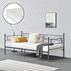 Fém ágykeret Kerava 90x200 cm matraccal [en.casa]