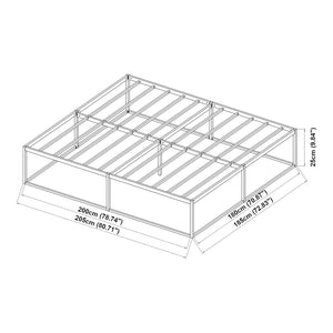 Fém ágykeret Trerunta acél fekete [en.casa]
