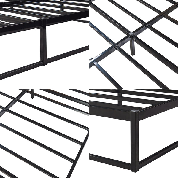 Fém ágykeret Trerunta acél fekete [en.casa]