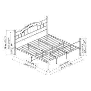 Fém ágykeret és ágyrács Florenz matraccal több méretben [en.casa]