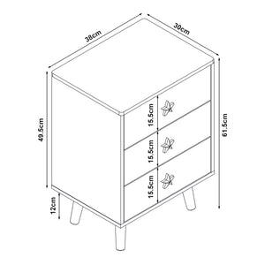 Gyerek komód Sandnes 3 fiókkal [en.casa]