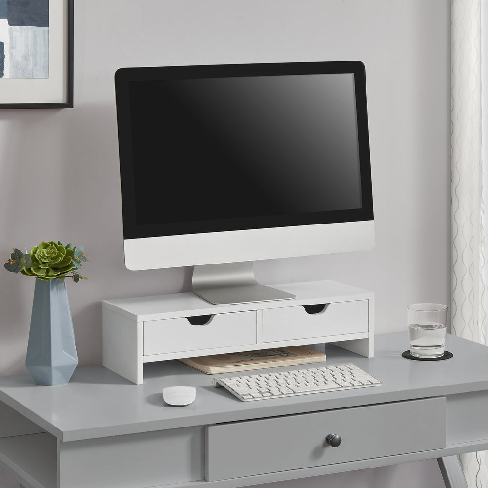Monitorállvány Mänttä 2 fiókkal 50x18x13cm különböző színekben [en.casa] - premiumXL