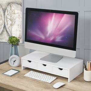 Monitor állvány Ruovesi 12x51x25cm fehér [en.casa] - premiumXL