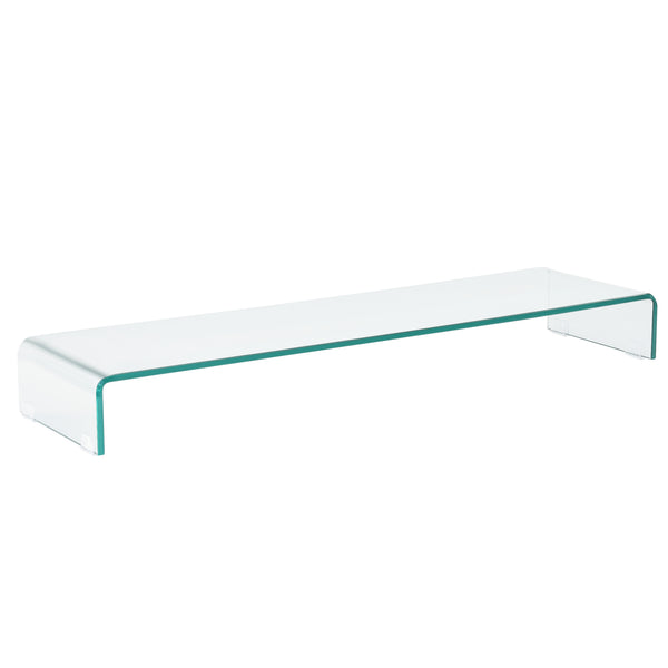 Monitor alátét monitortartó állvány üveg fekete/átlátszó több méretben [en.casa]