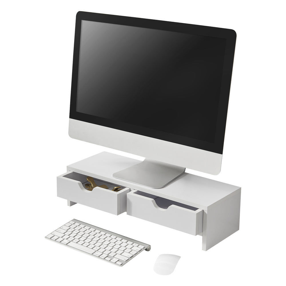 Monitorállvány Mänttä 2 fiókkal 50x18x13cm különböző színekben [en.casa] - premiumXL