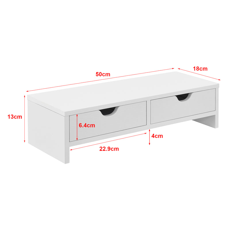 Méretrajz Monitorállvány Mänttä 50 x 18 x 13 cm  több színben [en.casa] 