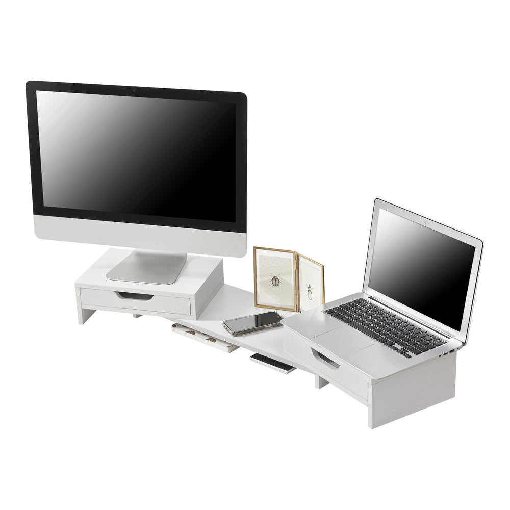 Marttila monitortartó 2 fiókkal 60x22x11cm különböző színekben [en.casa] - premiumXL