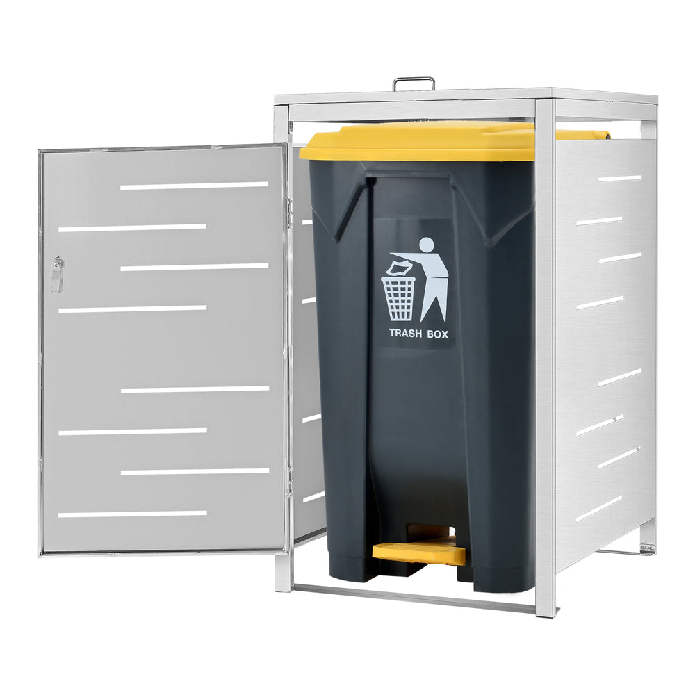 Szemetesláda burkolat Fahrenwalde 1/2/3 kukához rozsdamentes acél ezüst [en.casa] - premiumXL