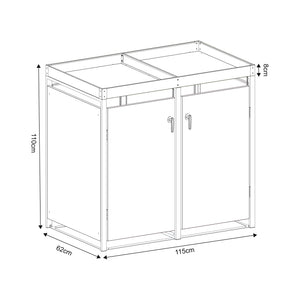 Kültéri szemetestároló Valkeakoski antracit több méretben [en.casa]