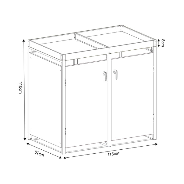 Kültéri szemetestároló Valkeakoski antracit több méretben [en.casa]