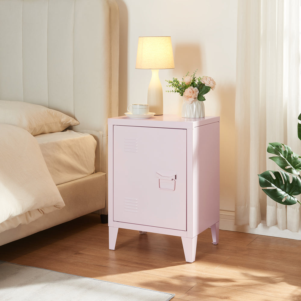 Éjjeli szekrény Inari jobb oldali fogantyúval acél [en.casa]