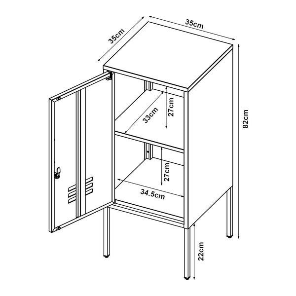 Éjjeli szekrény-szett Hausjärvi 2db  jobb és bal oldali fogantyúval [en.casa]