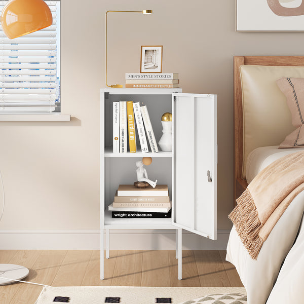 Éjjeliszekrény Hausjärvi bal oldali fogantyúval 82x35x35 cm acél [en.casa]