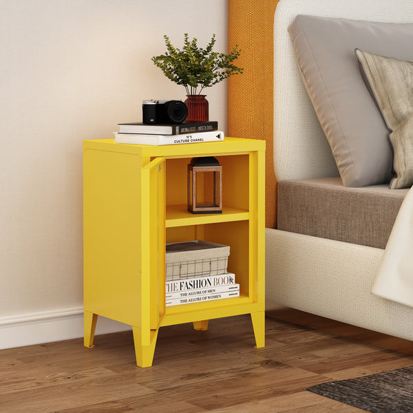 Éjjeli szekrény Inari jobb oldali fogantyúval acél [en.casa]