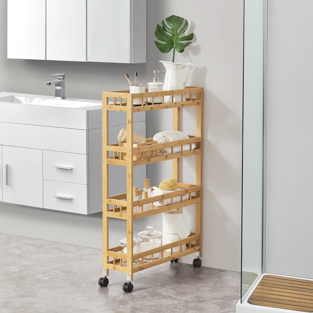 Gurulós kocsi Pyhäjoki 96 x 60 x 18 cm natúr [en.casa] - premiumXL