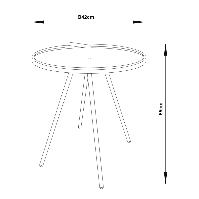 Méretrajz Kerti kisasztal Fosen 55 x Ø 42 cm [en.casa]