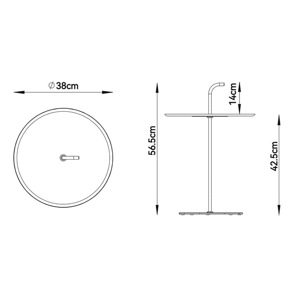 Kisasztal Calimera 56,5 x Ø 38 cm [casa.pro]