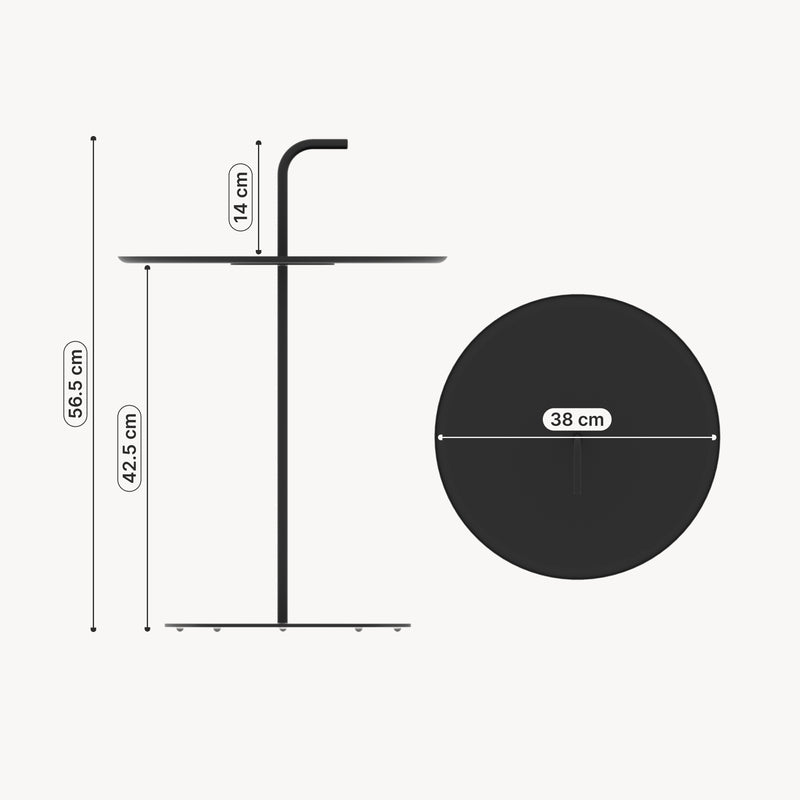 Méretrajz Kisasztal Calimera 57 x Ø38 cm acél [casa.pro]