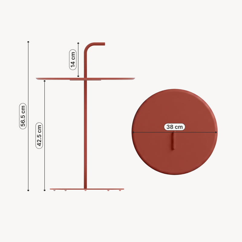 Méretrajz Kisasztal Calimera 57 x Ø38 cm acél [casa.pro]