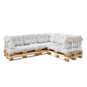 Beltéri raklapbútor párna szett - Szivacs huzattal raklaphoz (Ülőpárna és hátpárna)