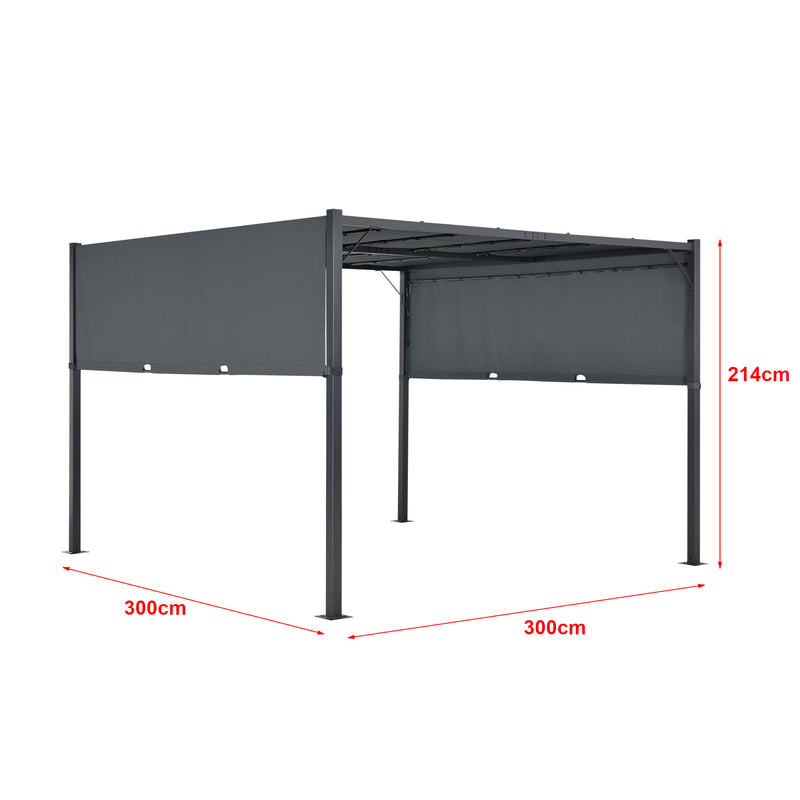 Méretrajz Pergola Fortaleza LED világítással több méretben és színben [en.casa]