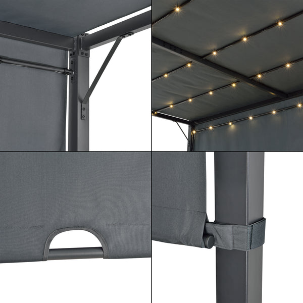 Pergola Fortaleza LED világítással több méretben és színben [en.casa]