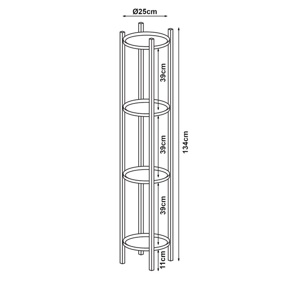 Növénytartó állvány Tuusula fém fekete [en.casa]